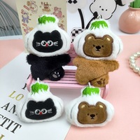 Articles cadeaux : Porte-clés chat Kawaii ail, Breloque sac petit ours, Mini animaux en peluche, Porte-clés sac en peluche personnalisé