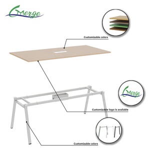 Mesa de Conferencia Moderna para Oficina con Sillas de Estructura Metálica - <span class=keywords><strong>Escritorio</strong></span> Grande para Sala de Reuniones de Uso Comercial - Product Image 6