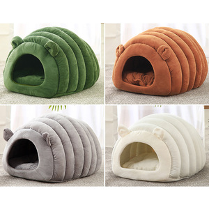 Tempat Tidur Hewan Peliharaan Bentuk Ulat Berkualitas Tinggi Kapas PP Semi Tertutup Dapat Dilepas dan Dicuci Tempat Tidur Kucing Dalam Ruangan Hangat Musim Dingin Tempat Tidur Gua Kucing - Product Image 5
