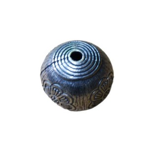 Tibetan Silver Round <b>Spacer</b> Beads With Petal Water Ripple Pattern 12mm For Jewelry Making Beading Supplies - Product Image 4