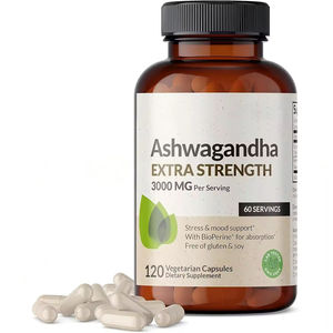 Cápsulas de Ashwagandha Sudafricana 3000mg por Porción, Favorecen la Densidad Ósea, la Relajación Muscular y la Salud Nerviosa, Suplemento de 120 Cápsulas - Product Image 3