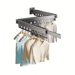 Séchoir à linge mural vertical rétractable et pliable pour bébé, pour intérieur - Product Image 6