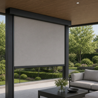 Stores enrouleurs électriques extérieurs sur mesure en PVC, tissu anti-UV, contrôle à distance/WiFi, ignifuges pour villa et cour
