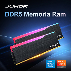 JUHOR DDR5 RGB 5600MHz 32GB/16GB * 2 <span class=keywords><strong>RAM</strong></span> DIMM 1.25V memori kompatibel <span class=keywords><strong>Intel</strong></span> I5 Laptop PC kinerja tinggi membangun stok ECC - Product Image 2