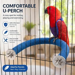 Perchoir en sable de quartz <span class=keywords><strong>bleu</strong></span> en forme de L pour perroquets, durable et non toxique, pour le bec, adapté aux canaris, calopsittes, ara et grands perroquets - Vente en gros - Product Image 3