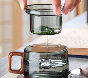 Coupe de cérémonie du thé japonaise élégante et simple de haut niveau couvercle de séparation de l'eau filtre de bureau tasse à eau Pier Pier tasse à café - Product Image 3