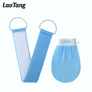 LaoTang migliore qualità 100% tessuto viscosa bagno turco esfoliante schiena Scrubber guanto applicatore