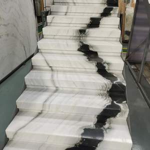 Marbre blanc Panda personnalisé <span class=keywords><strong>pas</strong></span> <span class=keywords><strong>cher</strong></span>, <span class=keywords><strong>dalle</strong></span> de marbre blanc pour escalier, <span class=keywords><strong>dalle</strong></span> de marbre blanc pour mur, douche, sol - Product Image 4