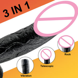 Grosir terbaik baru Dildo listrik besar bergetar pemanas teleskopik Penis perempuan Dildo besar Vibrator untuk wanita - Product Image 3