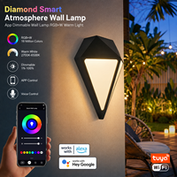 Lampe murale solaire intelligente d'extérieur en aluminium étanche RGB LED avec contrôle par application pour jardin et patio – Vente en gros
