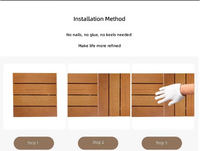 Ubin Lantai Bambu Persegi Gaya Cina Tahan Air Anti Lembab Anti Korosi Tahan Busuk Sistem Interlocking DIY
