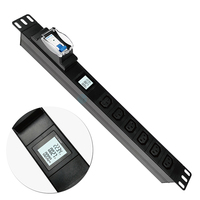 Bloc d'alimentation multiprise (PDU) en alliage d'aluminium 1U 6 voies IEC C13 à montage en rack avec prise L6-30P 30A 220-250V