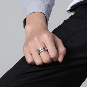 Cross <b>Ring</b> Unisex Silver Black Hollow Cross Design Wedding Proposal <b>Couple</b> Jewelry Fashion <b>Rings</b> K R626 - Product Image 4