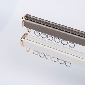 New Design Bedroom Aluminium Alloy Heavy Duty Ceiling Installation S Fold Extendable <b>Curtain</b> Track With Bracket Runners - Product Image 6