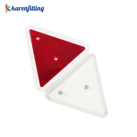 Lot de 2 panneaux triangulaires rouges en plastique pour véhicules à faible vitesse, panneau de sécurité triangulaire en plastique pour ferme, réflecteur de qualité ingénierie de 17 cm