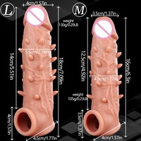 Manchon de pénis réaliste en silicone avec anneau de verrouillage élastique, amplificateur, jouet sexuel masculin réutilisable, jouets pour adultes pour hommes LM-D817