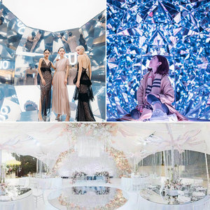 Pannelli a Specchio Argento di Alta Qualità 6 Piedi Passerella Specchiata Tappeto Specchiato Spesso per Decorazione Palco Matrimonio Runner Specchiato per Corridoio - Product Image 2