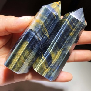 Blu naturale <span class=keywords><strong>occhi</strong></span> di <span class=keywords><strong>tigre</strong></span> torre di cristallo punto di guarigione stones energy bacchetta per feng shui - Product Image 3