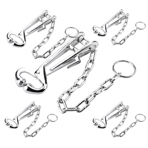 SUAVE INSTRUMENTS DE SURGICAL Pince-nez de vache réutilisable Porte-taureau en acier inoxydable avec chaîne Instruments vétérinaires - Product Image 1