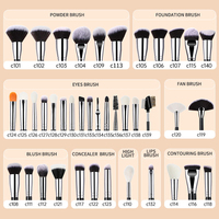 Manche en bois de haute qualité Kit de pinceaux de maquillage de luxe végétalien Marque privée Ensemble de pinceaux de maquillage cosmétique professionnel noir personnalisé