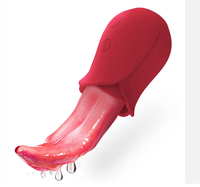 Realistischer Zungen-Vibrator für Brustwarzen, Brüste und Vagina, mit 10 vibrierenden Klitoris-Stimulatoren