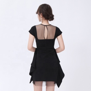Chic Style Maille Noire à Volants D'été Volants Sans Manches Robe De Soirée - Product Image 4