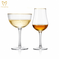 Verres à cocktail martini côtelés profonds de 280 ml, flûtes à champagne en verre transparent, verres à vin personnalisés OEM, vaisselle artisanale