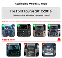 CARUPEZ Head Unit Stereo Mobil Android 9.7 inci dengan GPS Terintegrasi dan Kamera Mundur untuk Ford Taurus 2011-2019 Model Vertikal Tesla 8 Core