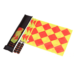 Drapeaux carrés d'arbitre de football professionnels, matchs de football, acier inoxydable et tissu, 2 pièces, logo personnalisé - Product Image 2