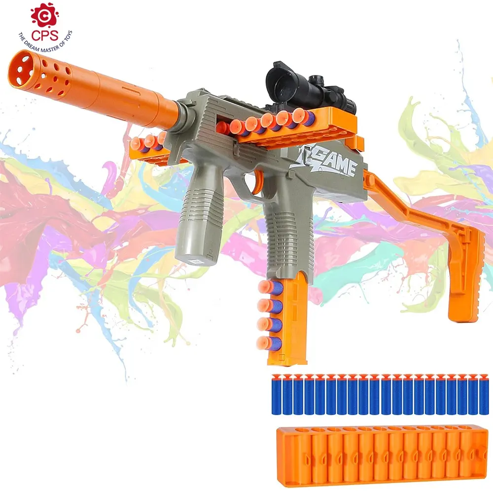 छूट Uzi mp9 यथार्थवादी खिलौना बंदूक के साथ स्कोप फोम ब्लास्टर्स के साथ स्नाइपर राइफल