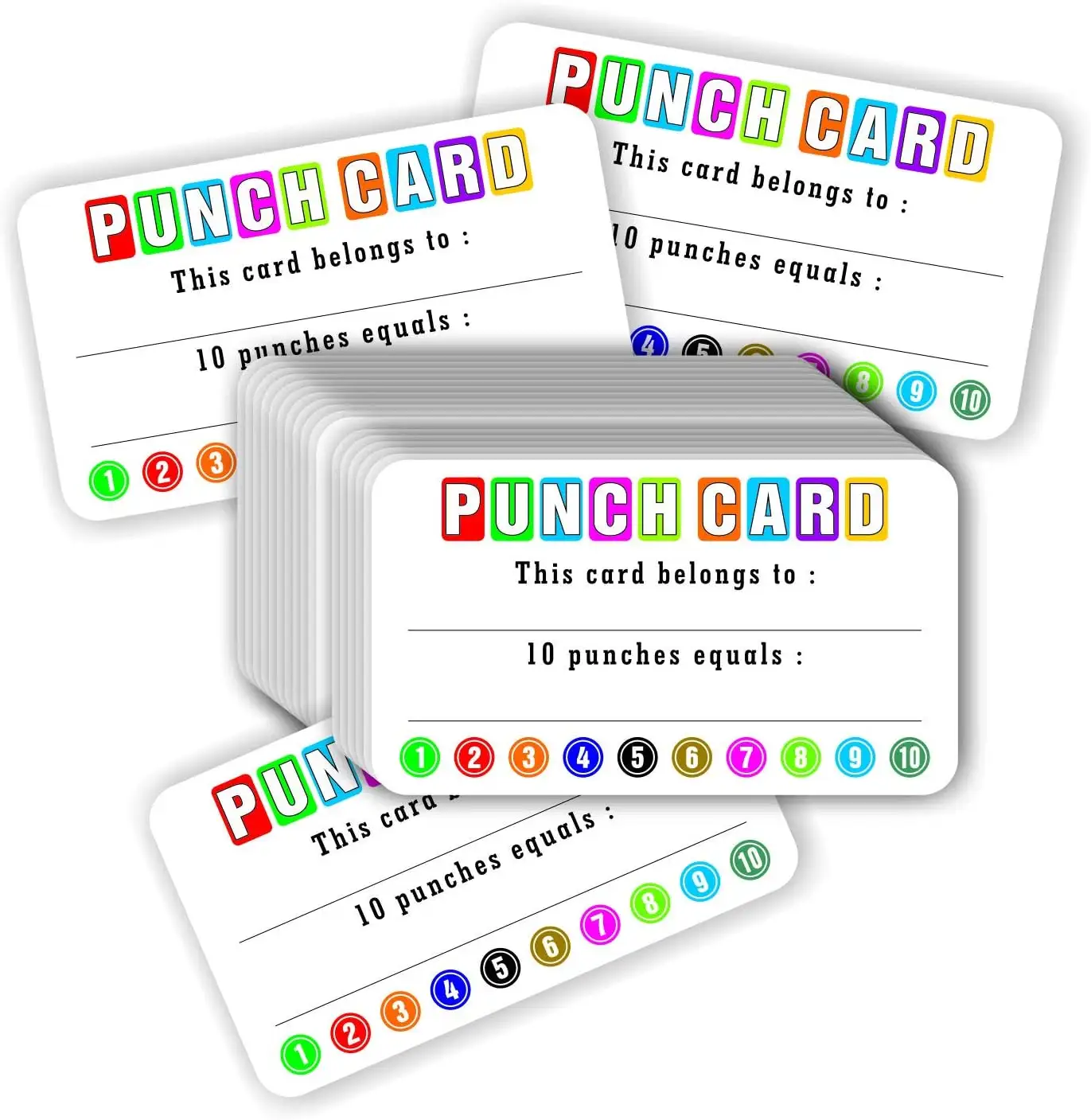 Carte premio Punch per biglietti da visita per carte di promozione fedeltà del cliente