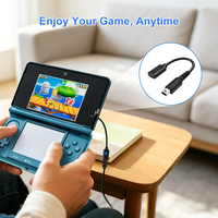 Adaptateur de câble de charge 3DS vers USB Type-C Noir 6,5 pouces Câble de charge USB-C vers 3DS pour Nintendo 3DS / 2DS / New 2DS XL/DSi