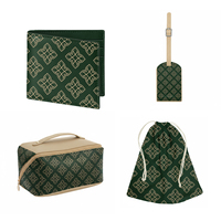 Dompet Kulit PU Lipat Ganda Motif Kustom Anti RFID dengan Kancing, Tipis, untuk Pria & Wanita, Tempat Kartu Kredit, Organizer Uang, Warna Hijau