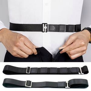 Wholesale 2.5CM Width Cotton Elastic Adjustable <b>Black</b> Belt for <b>Men</b> Women Shirt Stays Holder Comfortable Breathable Tummy Tucking - Product Image 1