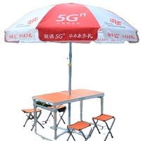 Ensemble table et chaise pliantes portables en tissu Oxford |   Structure de stand extérieur commercial imperméable à une seule couche pour événements promotionnels