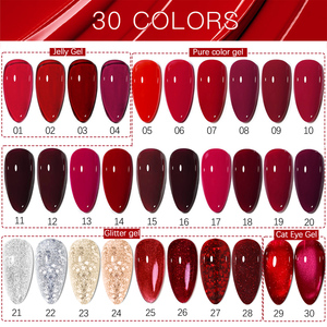 ZRKGEL - Juego <span class=keywords><strong>de</strong></span> Esmaltes <span class=keywords><strong>de</strong></span> Uñas en Gel UV <span class=keywords><strong>de</strong></span> Larga Duración, 30 Colores <span class=keywords><strong>de</strong></span> la Serie Roja, Sin HEMA/TPO, Altamente Pigmentados, Marca Privada OEM/ODM - Product Image 2