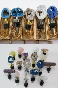 Grandi tappi per bottiglie di <span class=keywords><strong>vino</strong></span> in cristallo naturale di ametista, a forma di geode, con minerali e gemme per la guarigione Reiki, accessori da bar - Product Image 6