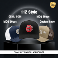Casquette de camionneur OEM personnalisée 112 en coton uni avec maille, casquette de sport, patch brodé, logo personnalisé, casquette snapback vierge en maille, Gorras