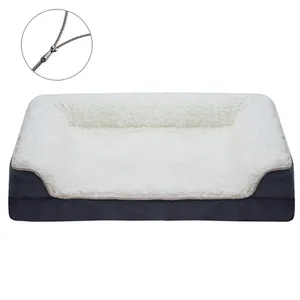 2023 Market Hot Selling Orthopaedic Dog Bed Suede Fabric Short Plush Egg Crate Foam Luxury Large Pet Beds for Dogs