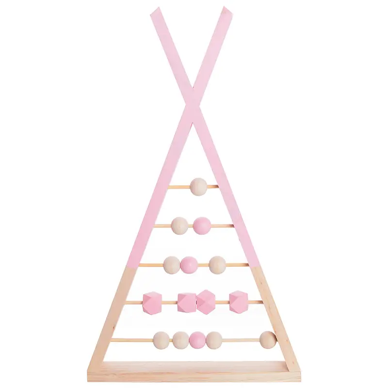 Abaco di legno naturale della scuola materna di stile nordico con i giocattoli educativi del bambino del giocattolo del mestiere delle perle Montessori