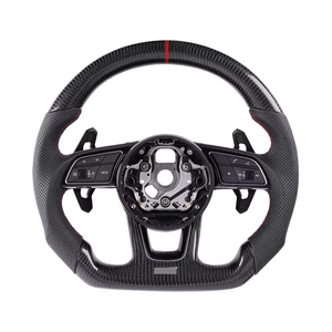 <span class=keywords><strong>Volante</strong></span> de Fibra de Carbono para Automóvil, Base Plana, <span class=keywords><strong>Volante</strong></span> Semi Deportivo de Cuero para <span class=keywords><strong>Audi</strong></span> A3 <span class=keywords><strong>A4</strong></span> A5 A6 A7 S3 S4 S5 S6 S7 2009-2025 - Product Image 4