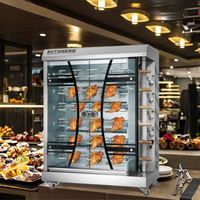 Four à volaille rôtisserie électrique/à gaz de grande capacité en acier inoxydable pour cuisines commerciales-utilisation polyvalente