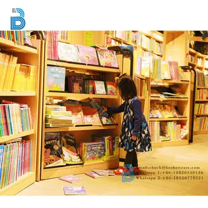 رفوف المكتبة تصميم حسب الطلب خشبية المكتبة والأثاث كتاب متجر عرض الجدار خزانة كتب