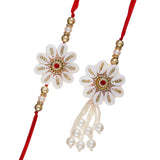 <b>Rakhi</b> for Brother and Bhabhi Floral <b>Rakhi</b> Kundan <b>Bracelet</b> <b>Rakhi</b> for Bhaiya Bhabhi With Roli Chawal Pack Handmade Rakhee - Product Image 5