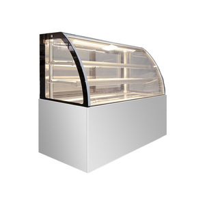 Thương mại thép không gỉ cong kính bánh hiển thị trường hợp-aircooled không có sương giá cho tiệm bánh, khách sạn, quán cà phê - Product Image 2