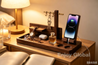 Support de téléphone portable en bois massif naturel, ornement pour la décoration du bureau, de la chambre à coucher et du bureau