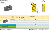 EXN03R Koves Tête de fraisage CNC à alimentation élevée, type de verrouillage modulaire pour plaquettes LNMU0303, en acier allié OEM, 2/3/4/5 cannelures, 45HRC