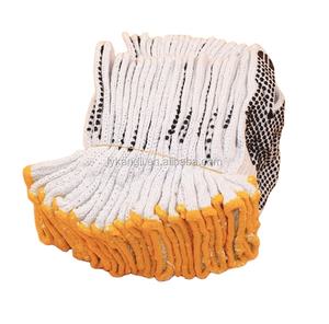 Guantes punteados de trabajo de punto de algodón azul/negro/naranja guantes de seguridad guantes de mano de puntos de PVC - Product Image 3