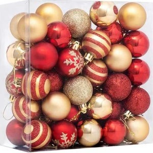 4cm <b>Christmas</b> Ball Decorations Plated Pendant <b>Tree</b> Paintball Flower Wedding Gift <b>Box</b> with 50 Fashionable Plastic Pendants Charms - Product Image 3