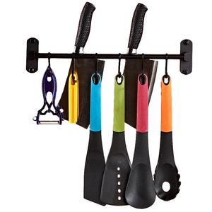 Organizador de Herramientas de Cocina, Colgador de Pared con 6/8 Ganchos, Estante Colgante de Pared, Ganchos de Aluminio para Montar en la Pared, Organizador para Cocina y Baño - Product Image 2